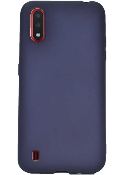 Samsung Galaxy A01 Kılıf Premier Silikon Esnek Koruma Lacivert