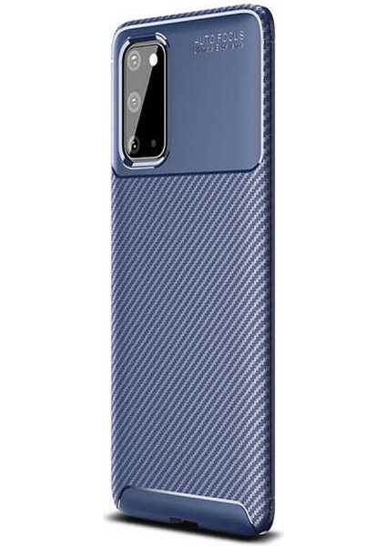 Samsung Galaxy S20 Kılıf Negro Karbon Dizayn Silikon Lacivert