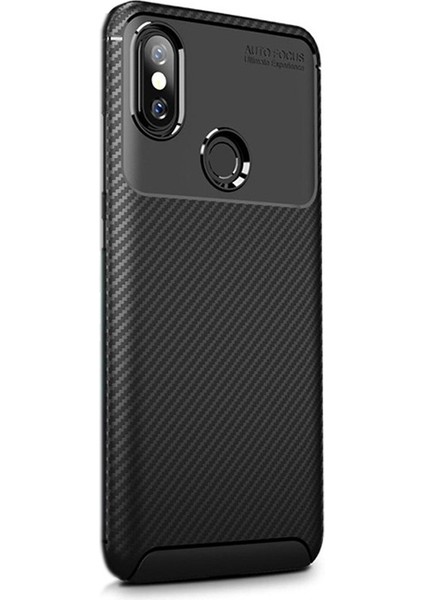 Xiaomi Red Mi Note 6 Pro Kılıf Negro Karbon Dizayn Silikon Siyah