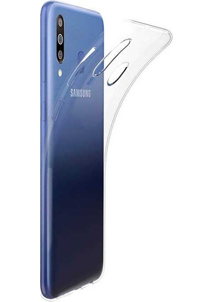 Samsung Galaxy M40 Kılıf Süper Silikon Arka Koruma+Nano Glass Şeffaf