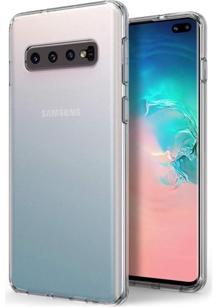 Samsung Galaxy S10 Plus Kılıf Kamera Korumalı Şeffaf Silikon Şeffaf
