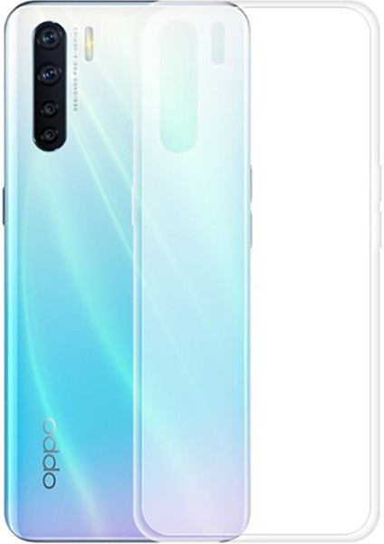 Oppo A91 Kılıf Süper Silikon Arka Koruma+Nano Glass Şeffaf