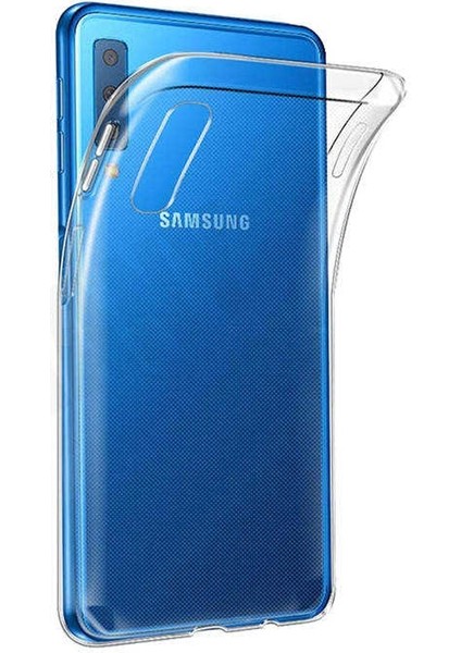 Samsung Galaxy A30S Kılıf Süper Silikon Yumuşak Arka Koruma+Nano Glass Şeffaf