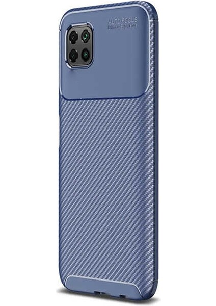 Oppo Reno 4 Lite Kılıf Negro Karbon Dizayn Silikon Lacivert