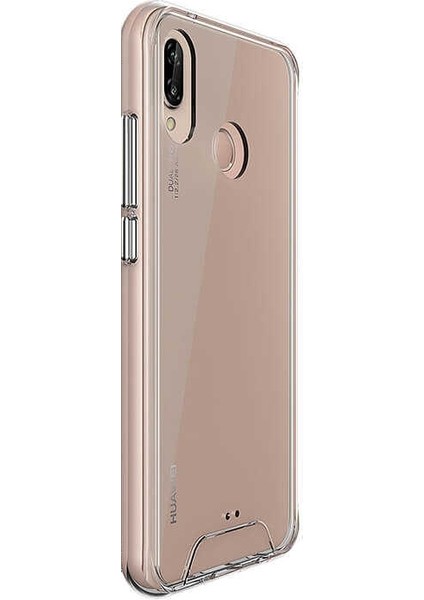 Huawei P20 Lite Kılıf Gard Şeffaf Sert Silikon +Nano Glass Şeffaf