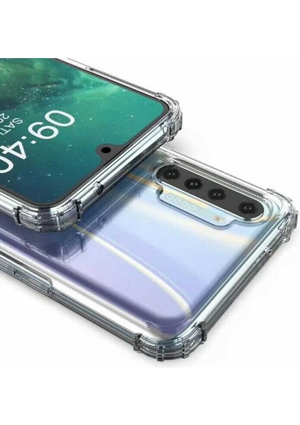 Oppo Reno 3 Kılıf Antishock Ultra Koruma Sert Kapak+Nano Glass Şeffaf