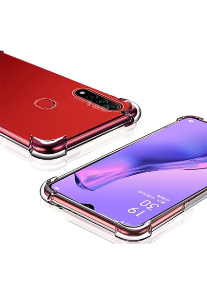 Oppo A91 Kılıf Antishock Ultra Koruma Sert Kapak+Nano Glass Şeffaf