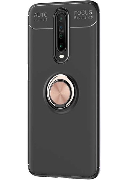 Xiaomi Poco X2 Kılıf Ravel Silikon Yüzüklü Mıknatıslı Bronz