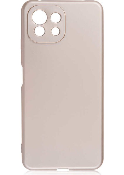 Xiaomi Mi 11 Lite Kılıf Mat Soft Premier Silikon + Nano Glass Gold