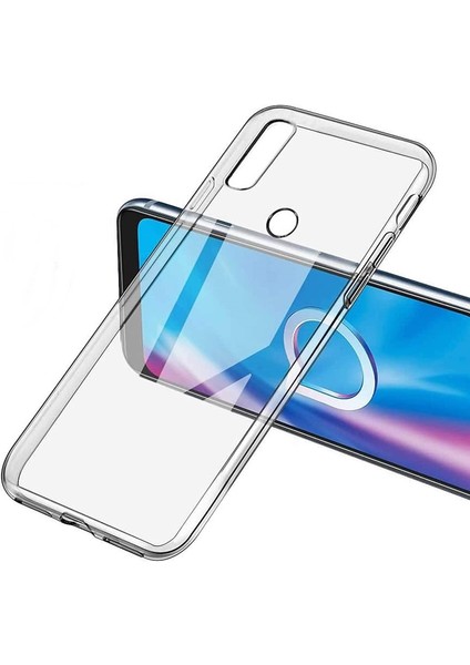 Alcatel 1s 2020 Kılıf Süper Silikon Arka Koruma+Nano Glass Renksiz