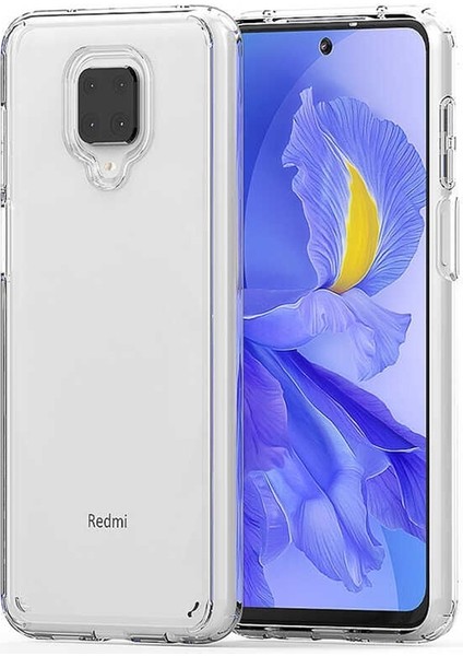 Xiaomi Redmi Note 9 Pro Kılıf Coss Sert Kapak+Nano Glass Şeffaf