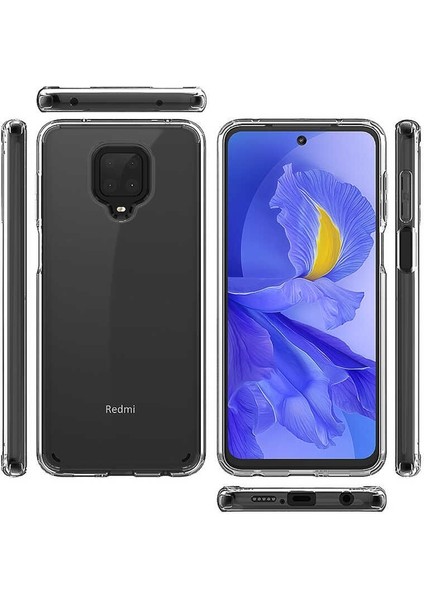 Xiaomi Redmi Note 9 Pro Kılıf Coss Sert Kapak+Nano Glass Şeffaf