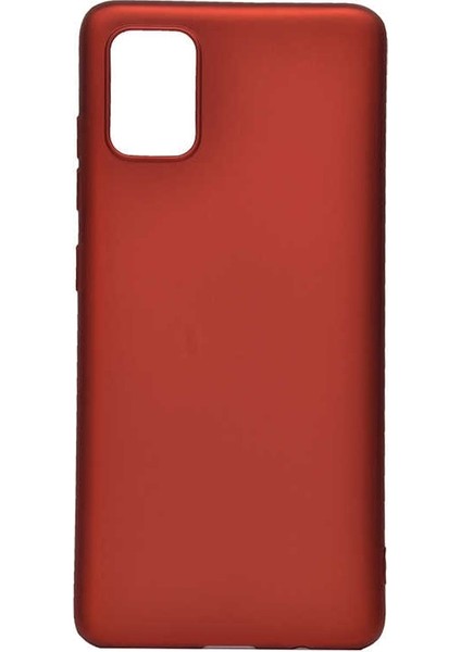 Samsung Galaxy M51 Kılıf Premier Mat Silikon Esnek Koruma+Nano Glass Kırmızı