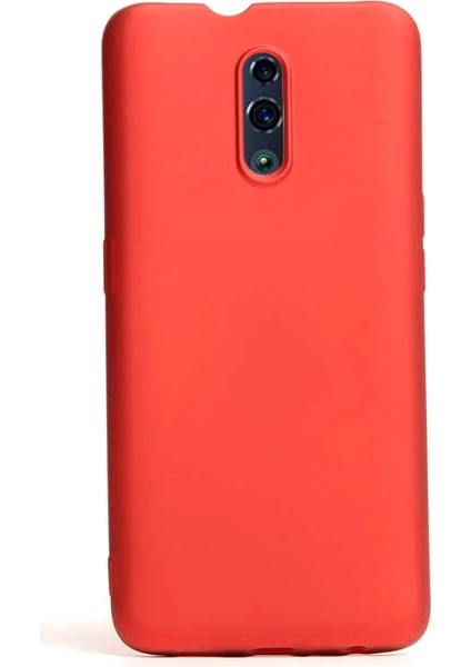 Oppo Reno Kılıf Premier Silikon Esnek Koruma+Nano Glass Kırmızı