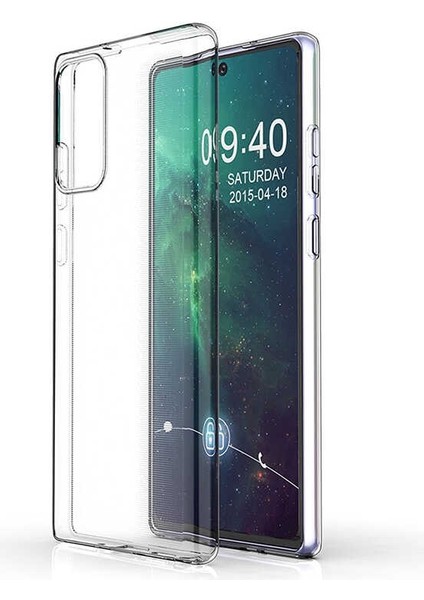 Samsung Galaxy Note 20 Kılıf Süper Silikon Arka Koruma Renksiz