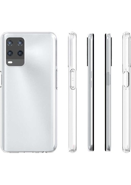 Oppo A54 4g Kılıf Süper Silikon+Nano Glass Renksiz