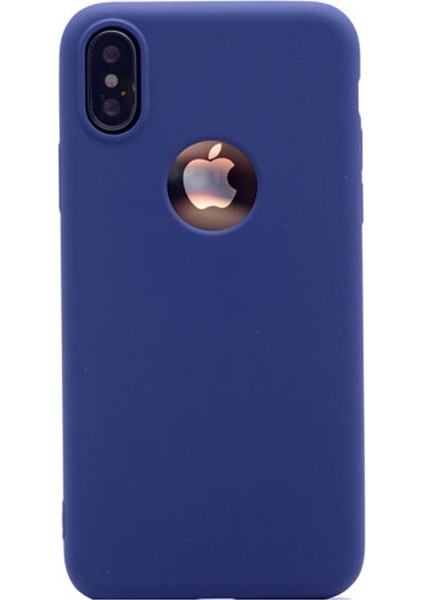 Apple iPhone x Kılıf Premier Silikon Kılıf+Nano Glass Koruyucu Lacivert