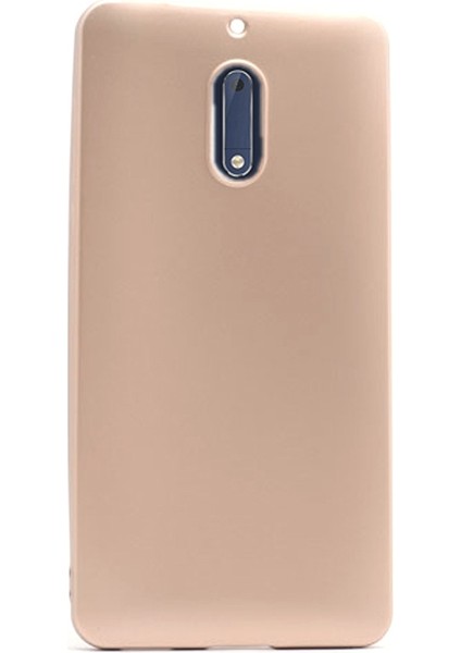 Nokia 6 Kılıf Premier Silikon Kılıf+Nano Glass Koruyucu Gold