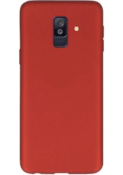 Samsung Galaxy A6 2018 Kılıf Premier Silikon+Nano Glass Kırmızı