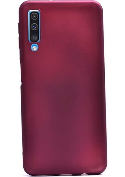 Samsung Galaxy A50 Kılıf Premier Silikon Koruma+Nano Glass Mürdüm