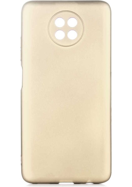Xiaomi Redmi Note 9t Kılıf Premier Silikon Mat Koruma+Nano Glass Gold