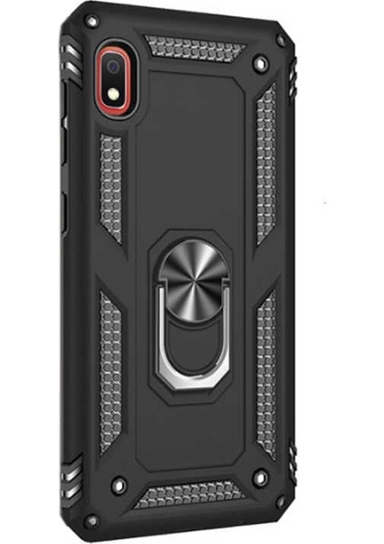 Xiaomi Redmi 7A Kılıf Vega Standlı Yüzüklü Mıknatıslı Siyah