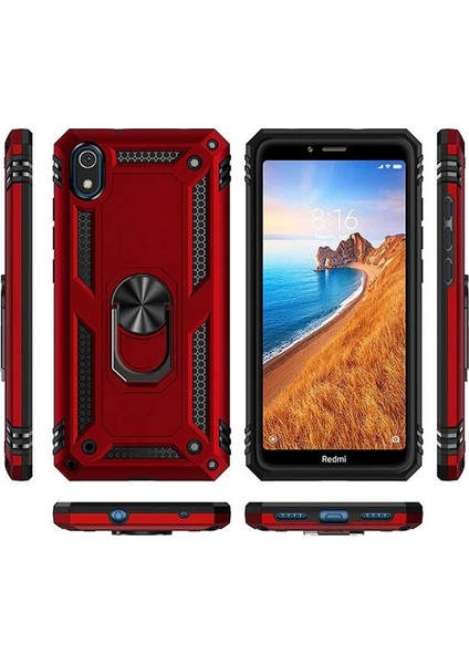 Xiaomi Redmi 7A Kılıf Vega Standlı Yüzüklü Mıknatıslı+Nano Glass Siyah fırsatları