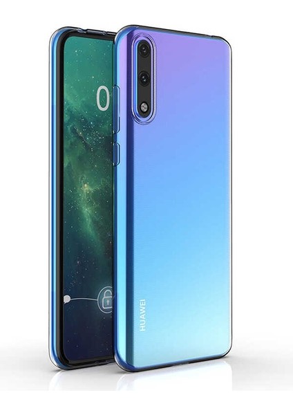 Huawei Y8P Kılıf Süper Silikon Arka Koruma+Nano Glass Renksiz