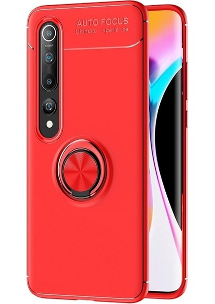 Xiaomi Mi 10 Pro Kılıf Ravel Silikon Yüzüklü Mıknatıslı Kırmızı