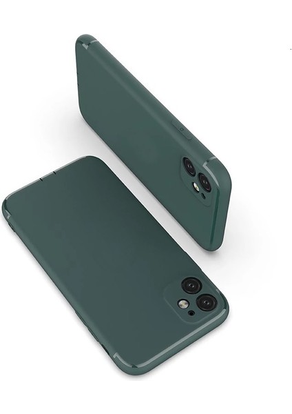 Apple iPhone 11 Pro Kılıf Renkli Tıpalı Kamera Korumalı Silikon Esnek Koruma Haki