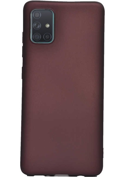 Samsung Galaxy A51 Kılıf Premier Silikon Koruma+Nano Glass Mürdüm