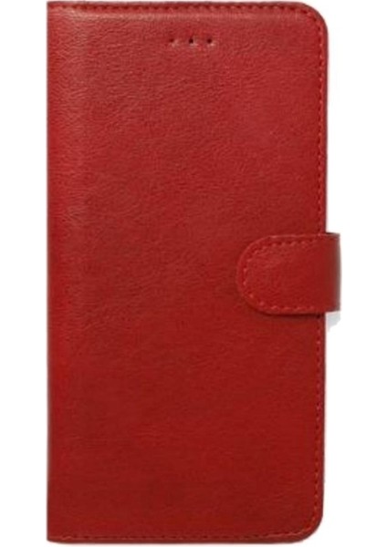 Xiaomi Redmi Note 9s Kılıf Local Cüzdan Standlı Kartvizitli Kırmızı