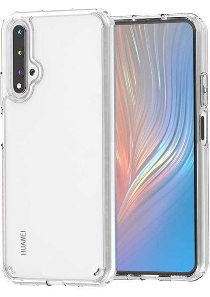 Huawei Nova 5t Kılıf Coss Şeffaf Sert Kapak Şeffaf