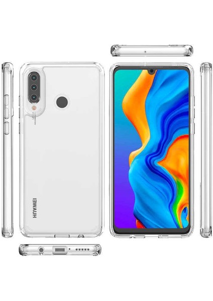 Huawei P30 Lite Kılıf Coss Şeffaf Sert Kapak+Nano Glass Şeffaf modelleri