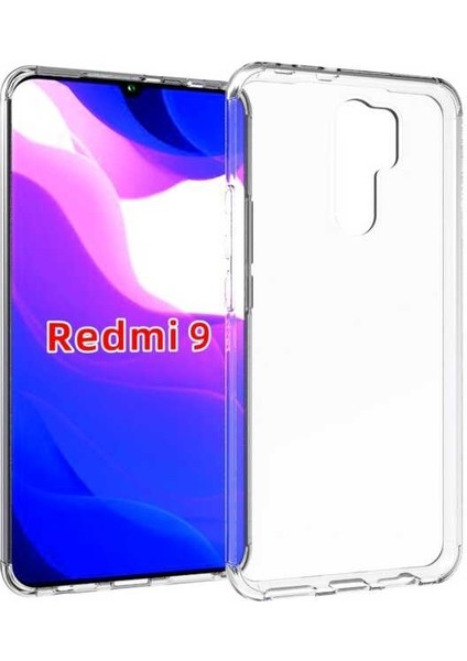 Xiaomi Redmi 9 Kılıf Süper Silikon Yumuşak Arka Koruma+Nano Glass Şeffaf