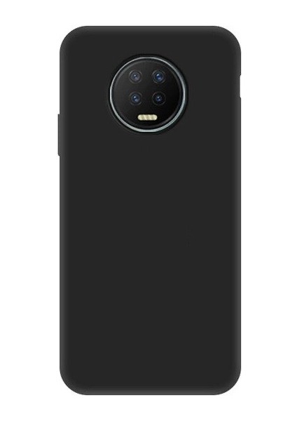 Infinix Note 7 Kılıf Premier Silikon Mat Koruma+Nano Glass Siyah