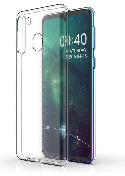Samsung Galaxy M11 Kılıf Süper Silikon Arka Koruma+Nano Glass Renksiz