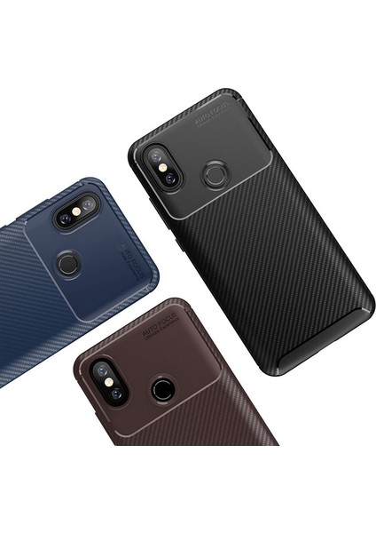 Xiaomi Red Mi Note 5 Pro Kılıf Negro Karbon Dizayn Silikon Lacivert