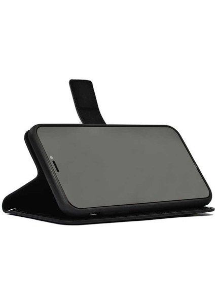 General Mobile Gm 10 Kılıf Local Cüzdan Standlı Kartvizitli Siyah