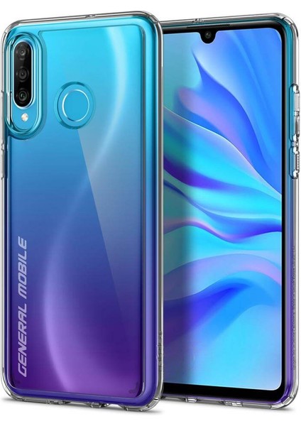 General Mobile Gm 10 Kılıf Süper Şeffaf Silikon + Nano Glass Renksiz