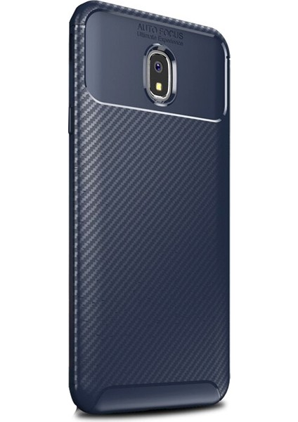 Xiaomi Redmi 8A Kılıf Negro Karbon Dizayn Silikon+Nano Glass Lacivert