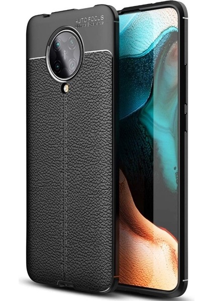 Xiaomi Poco F2 Pro Kılıf Niss Silikon Deri Görünümlü Siyah