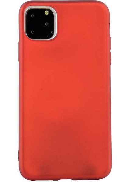 Apple iPhone 11 Pro Max Kılıf Premier Silikon Esnek Koruma+Nano Glass Kırmızı