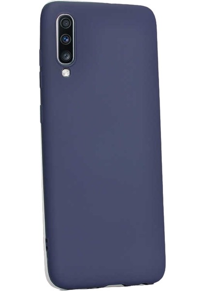 Samsung Galaxy A70 Kılıf Premier Silikon Koruma+Nano Glass Lacivert