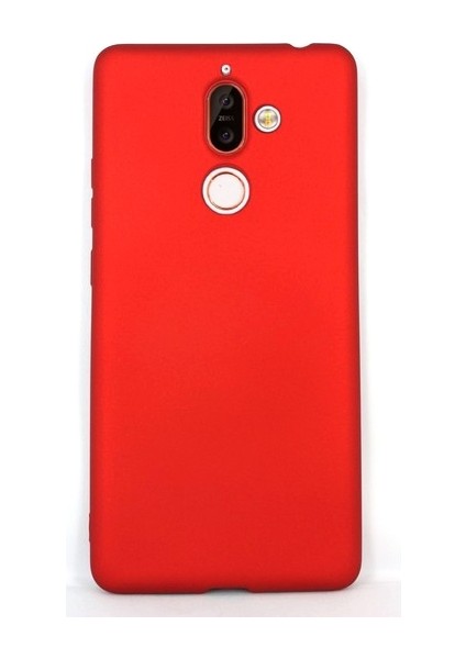Nokia 7 Plus Kılıfları Kılıf Premier Silikon Arka Koruma Kırmızı