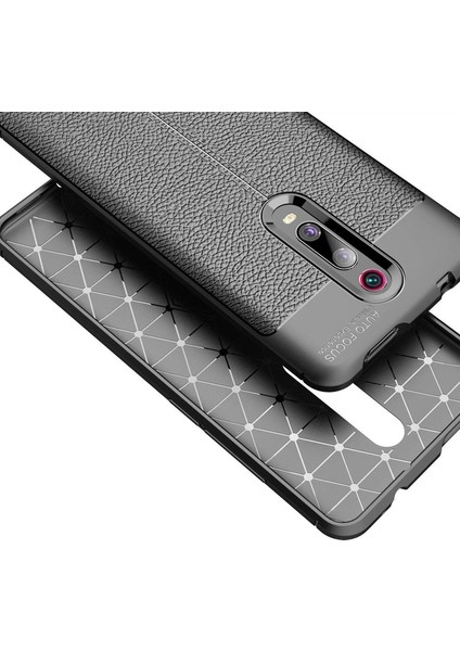 Xiaomi Redmi K20 Kılıf Niss Silikon Deri Görünümlü+Nano Glass Lacivert modelleri