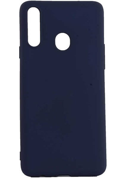 Samsung Galaxy A20S Kılıf Premier Silikon Esnek Koruma+Nano Glass Lacivert