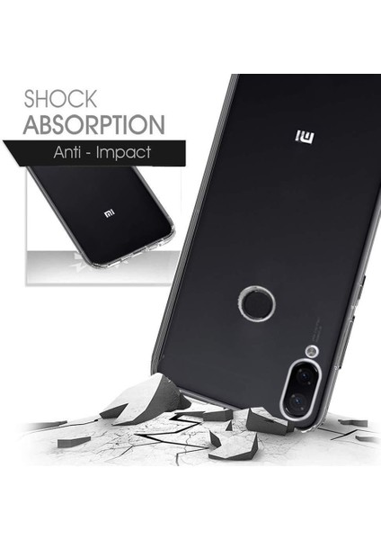 Xiaomi Mi Play Kılıf Süper Silikon Yumuşak Arka Koruma+Nano Glass Şeffaf