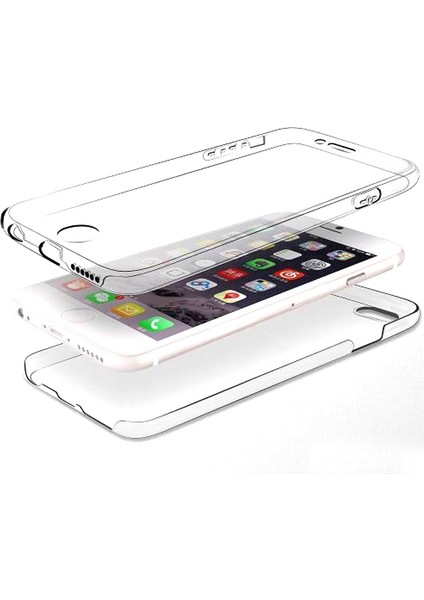 Apple iPhone Xs Max Kılıf Ön Arka Şeffaf Silikon Koruma Şeffaf