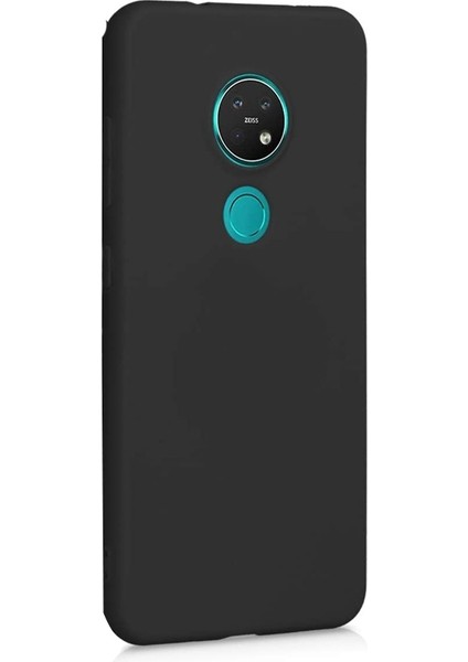 Nokia 7.2 Kılıf Premier Silikon Esnek Koruma+Nano Glass Siyah